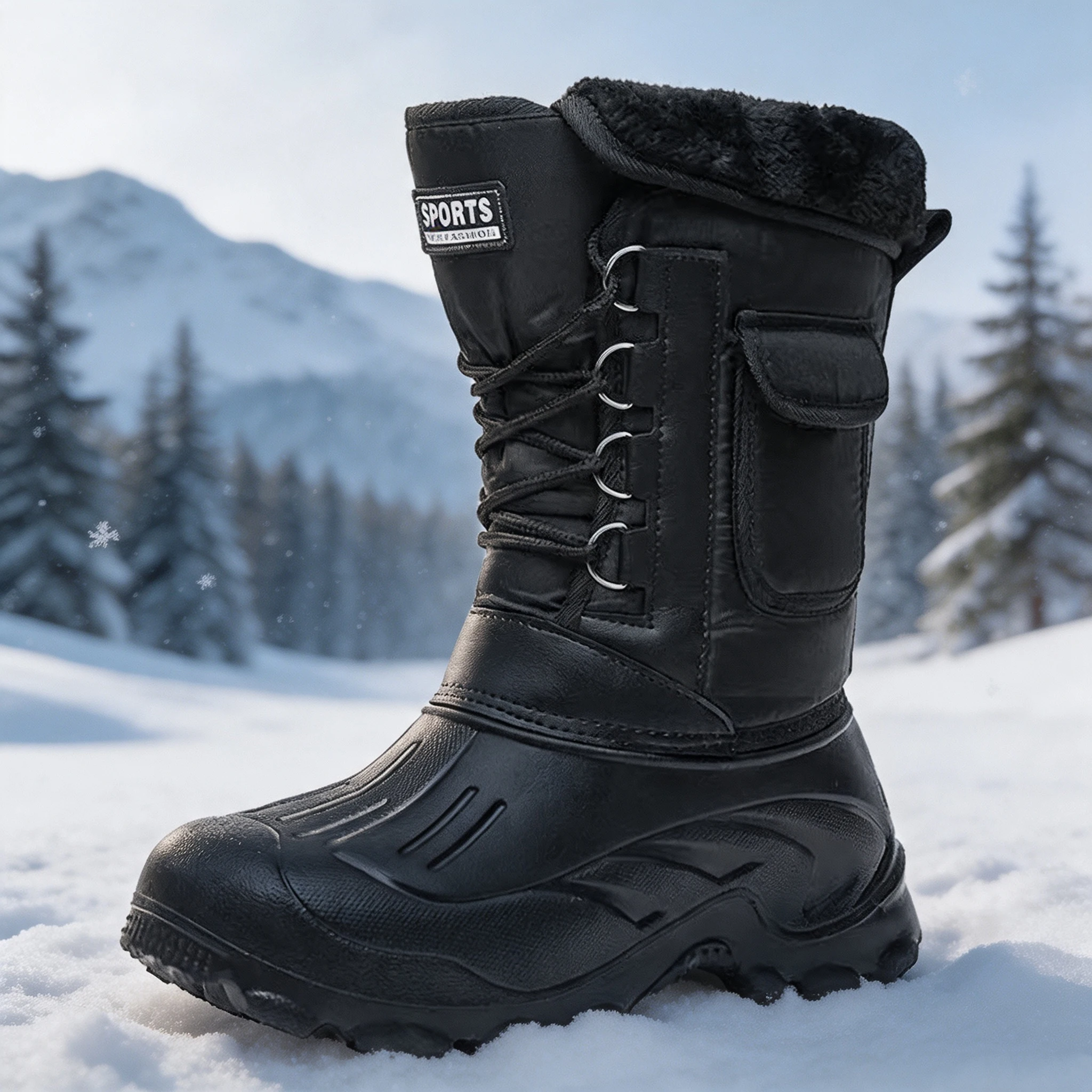Men Winter Snow Boots Outdoor  - Fishing Hook Size 评论和价格