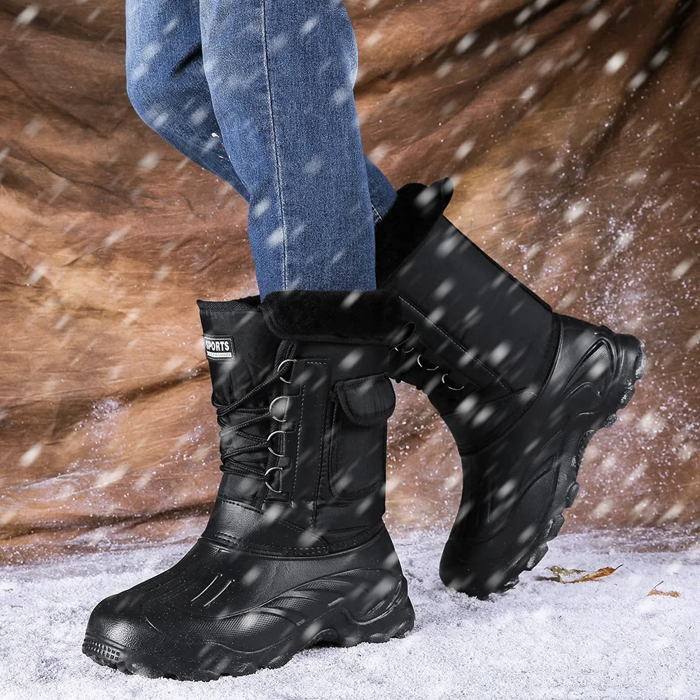 Men Winter Snow Boots Outdoor  - Fishing Hook Size 评论和价格