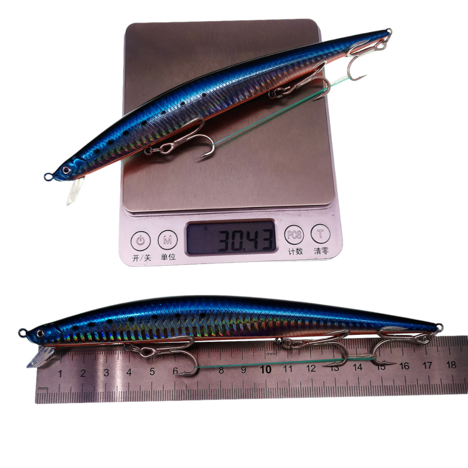 MUKUN 175mm 30g Long Cast Minn - Fishing Hook Treble 评论和价格
